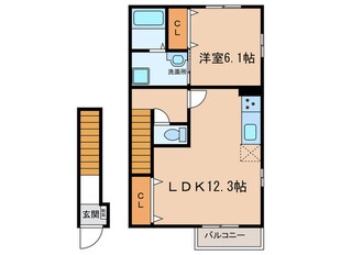 アンプルールリーブル江松の物件間取画像